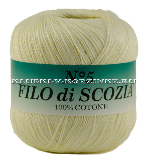 Пряжа Filo di Scozia №5 - (10 - Кремовый) 50 г / 226 м100% мерсеризованный хлопок