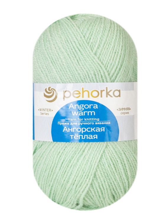 Пряжа Пехорка «Ангорская теплая» - (411 - Мята)