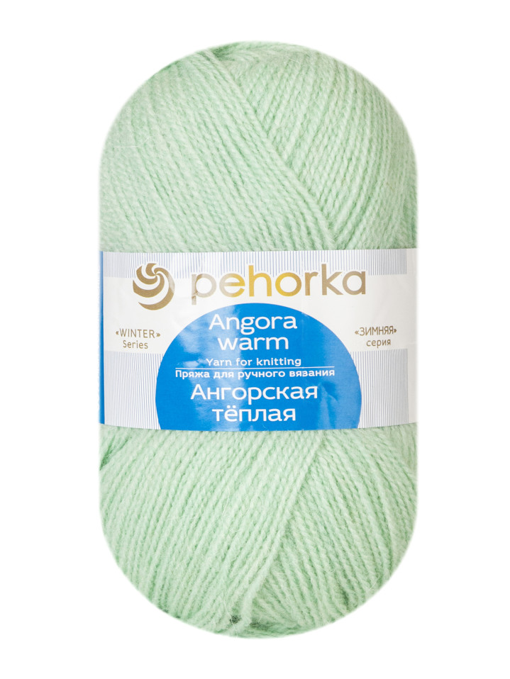 Пряжа Пехорка «Ангорская теплая» - (411 - Мята)