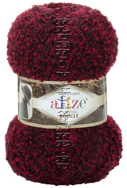 Пряжа Naturale Boucle Alize - (6031 - Вишнево - чёрный)