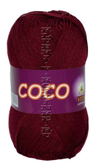 Пряжа VITA cotton &quot;COCO&quot; - (4332 - Винный) 50 г / 240 м100% мерсеризованный хлопок