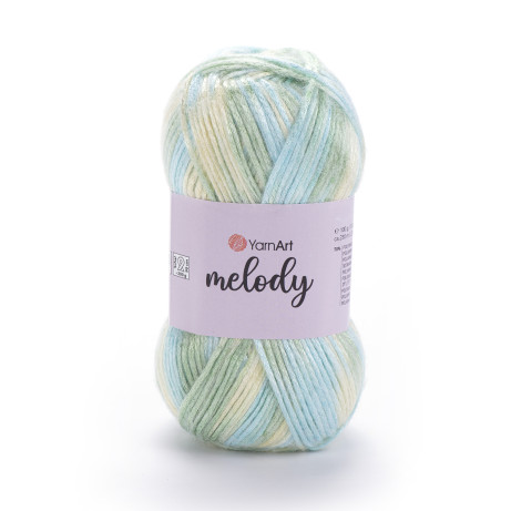 Пряжа YarnArt Melody - (909 - Голубой, салат, жёлтый)