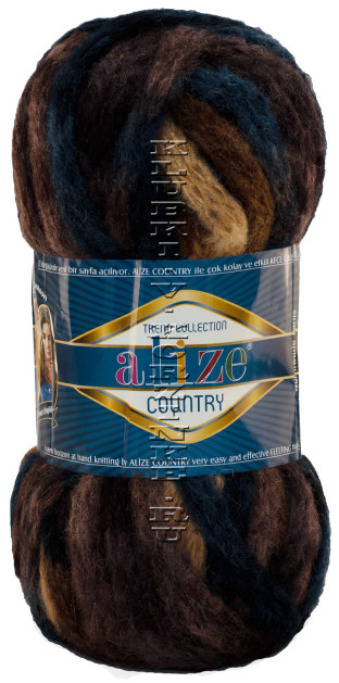 Пряжа Country New Alize - (5666 - Коричневый, беж, синий)