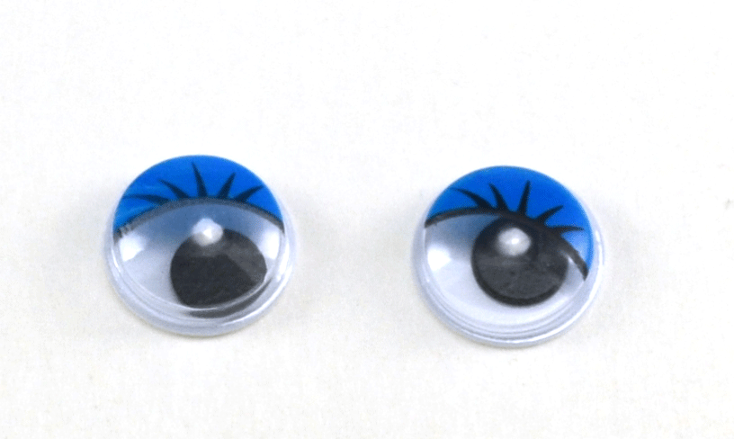 Глаза круглые с ресничками d 10 мм (MER-10 - синие)