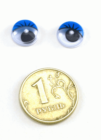 Глаза круглые с ресничками d 10 мм (MER-10 - синие)