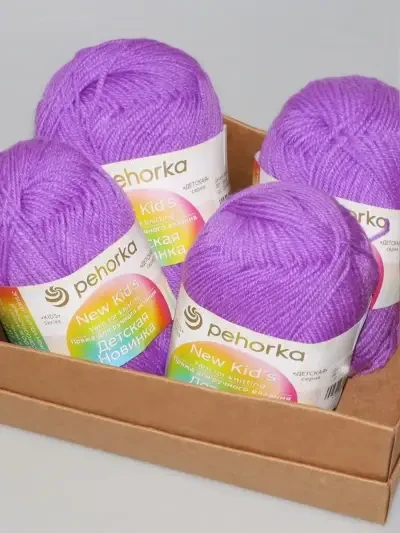 Пряжа Пехорка «Детская новинка» - (567 - Т.фиалка)