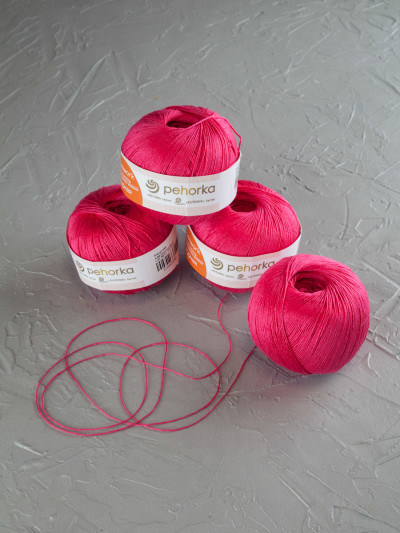 Пряжа Пехорка «Ажурная» - (439 - Малиновый)