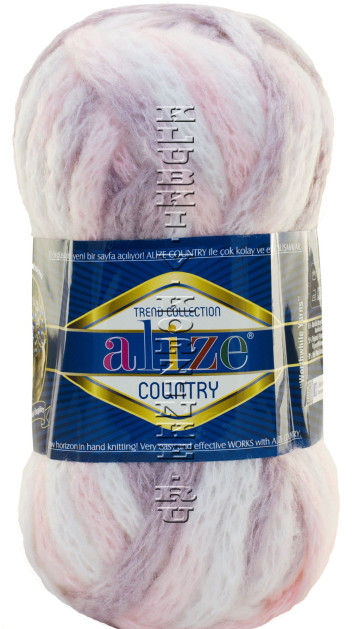 Пряжа Country New Alize - (5675 - Белый, пудровый, пыльная роза)