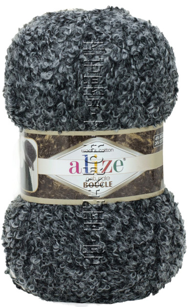 Пряжа Naturale Boucle Alize - (6030 - Серо - чёрный)