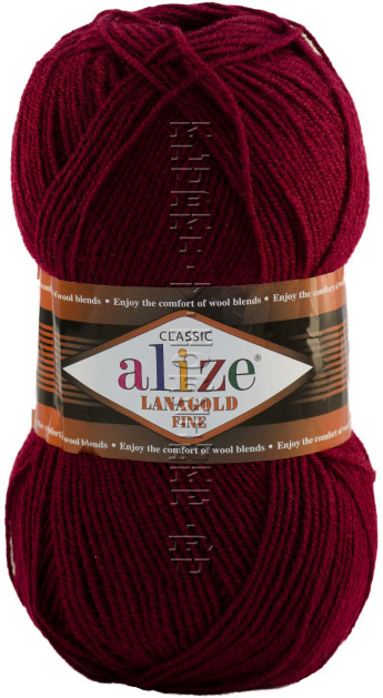Пряжа Lanagold Fine Alize - (57 - Бордовый)