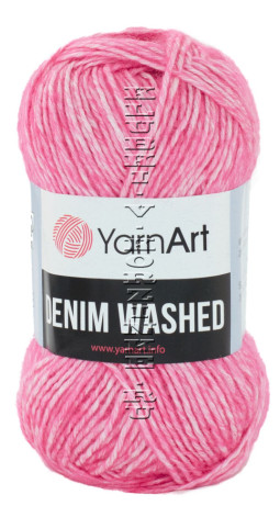 Пряжа YarnArt Denim Washed - (905 - Розовый кварц, белый)