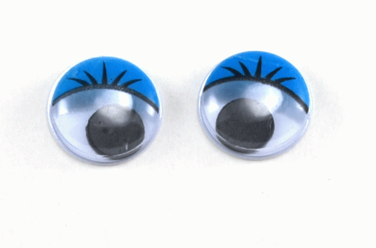 Глаза круглые с ресничками d 12 мм (MER-12 - синие)