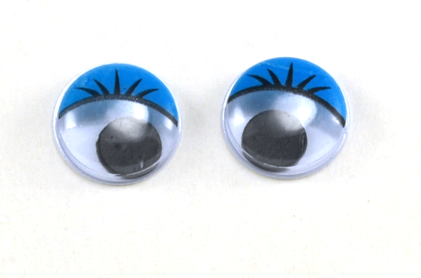 Глаза круглые с ресничками d 12 мм (MER-12 - синие)