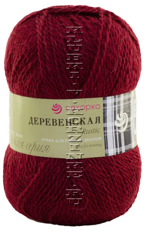 Пряжа Пехорка Деревенская - (07 - Бордо) 100 г / 250 м100% полугрубая шерсть