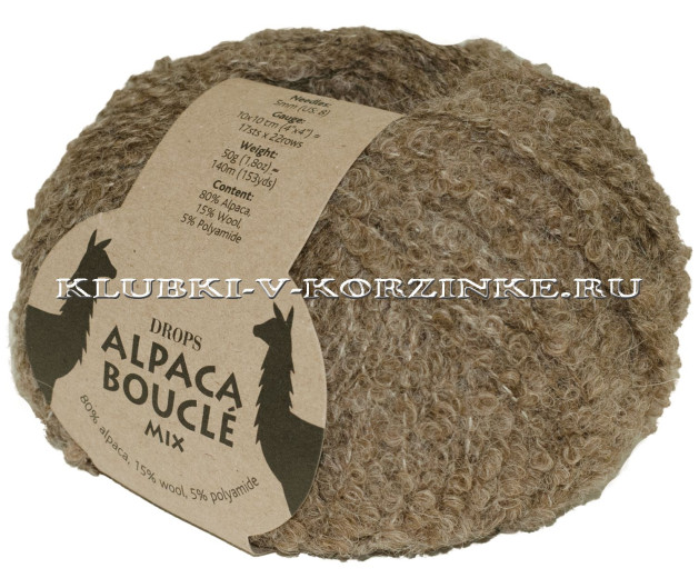 Пряжа Alpaca Boucle DROPS - (0602 - Коричневый)