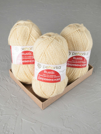 Пряжа Пехорка «Деревенская» - (23 - Слоновая кость)