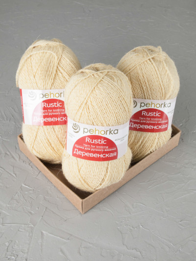 Пряжа Пехорка «Деревенская» - (23 - Слоновая кость)