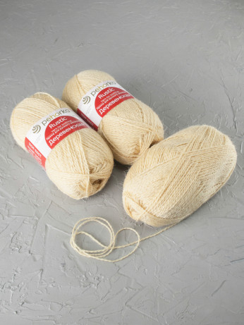Пряжа Пехорка «Деревенская» - (23 - Слоновая кость)