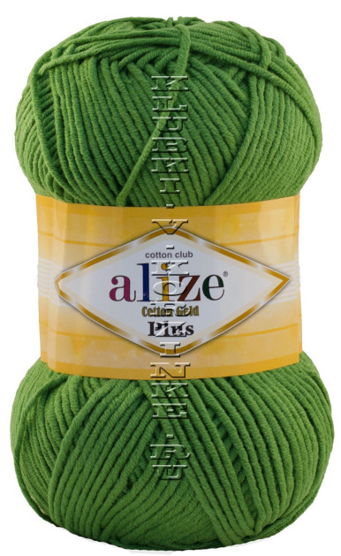 Пряжа Cotton Gold Plus Alize - (492 - Зеленый)
