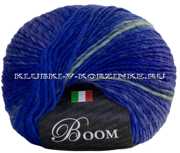 Пряжа Boom Seam - (63187 - Василёк, синий, зелёно-голубой)