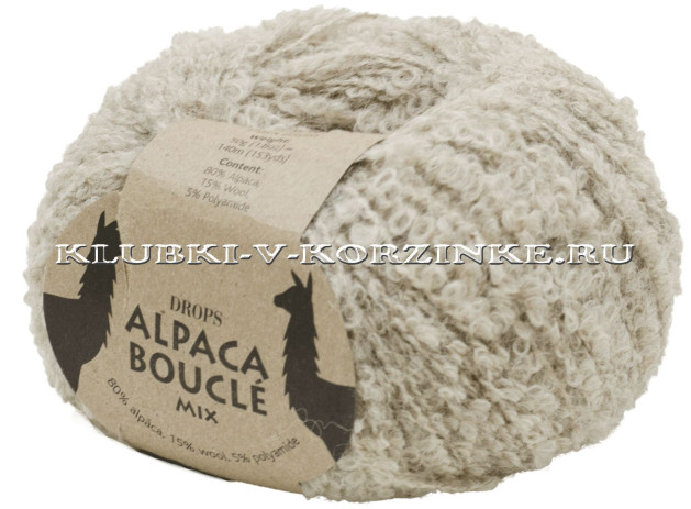 Пряжа Alpaca Boucle DROPS - (2020 - Светло - бежевый)