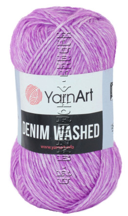 Пряжа YarnArt Denim Washed - (904 - Сиреневый, белый )