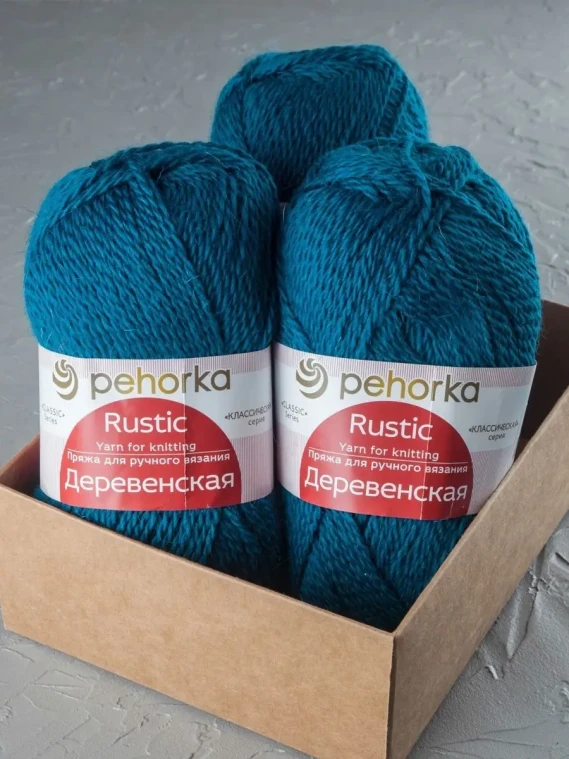 Пряжа Пехорка «Деревенская» - (14 - Морская волна)