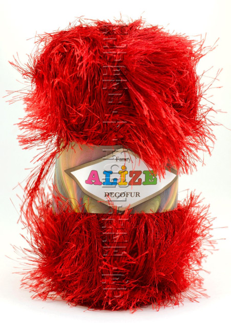 Пряжа Decofur Alize - (56 - Красный)