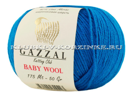 Пряжа GAZZAL (Газзал) "BABY WOOL" - (822 - Темно-бирюзовый)