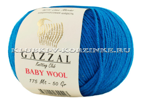 Пряжа GAZZAL (Газзал) "BABY WOOL" - (822 - Темно-бирюзовый)