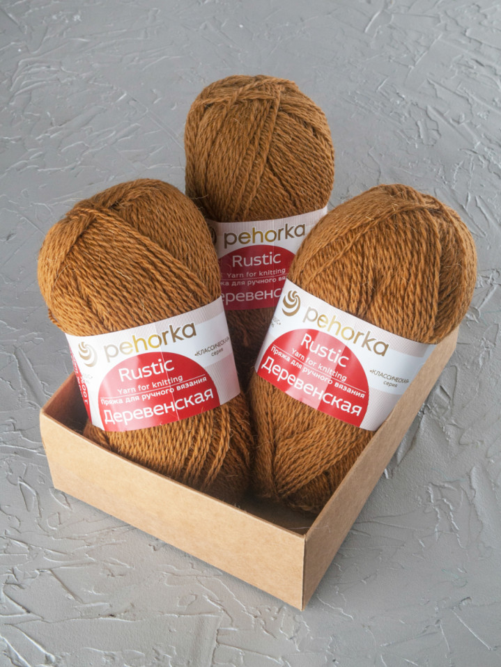 Пряжа Пехорка «Деревенская» - (44 - Золотистый)
