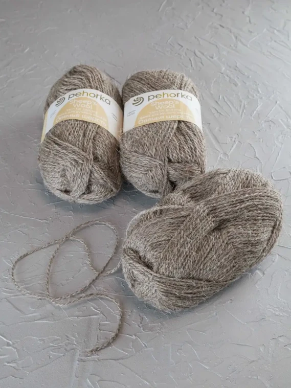 Пряжа Пехорка «Овечья шерсть» - (371 - Натур.серый)