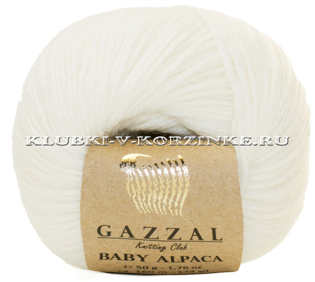 Пряжа GAZZAL Baby Alpaca - (46001 - Белый)