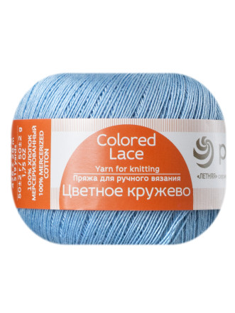 Пряжа Пехорка «Цветное кружево» - (05 - Голубой)