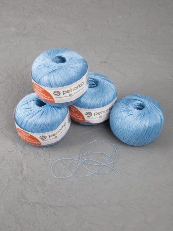 Пряжа Пехорка «Цветное кружево» - (05 - Голубой)