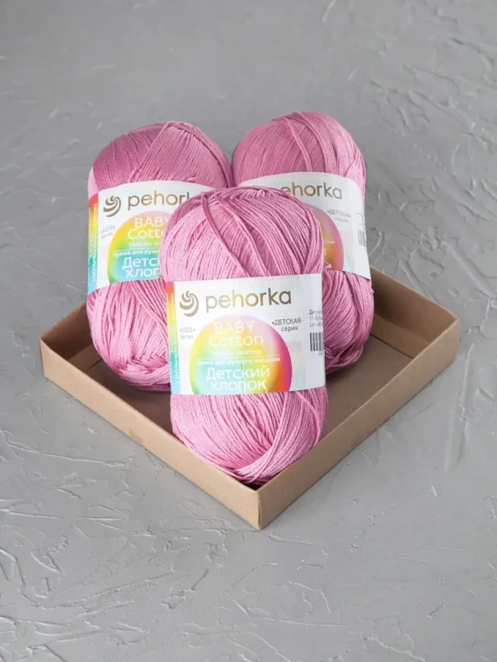 Пряжа Пехорка «Детский хлопок» - (11 - Яр.розовый)