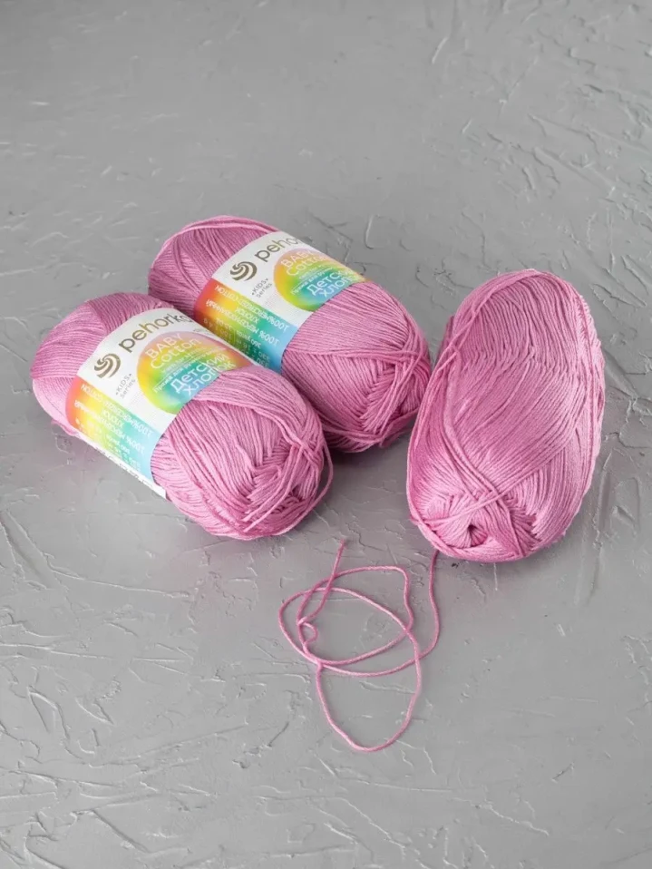 Пряжа Пехорка «Детский хлопок» - (11 - Яр.розовый)