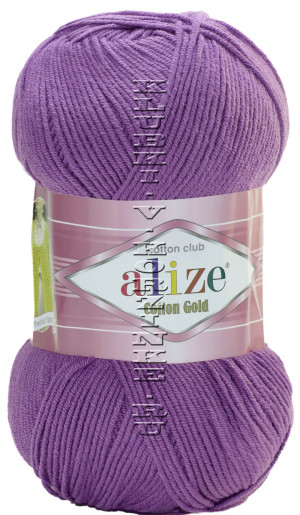 Пряжа COTTON GOLD Alize - (44- Тёмно - сиреневый) 100 г / 330 м55% хлопок, 45% акрил 