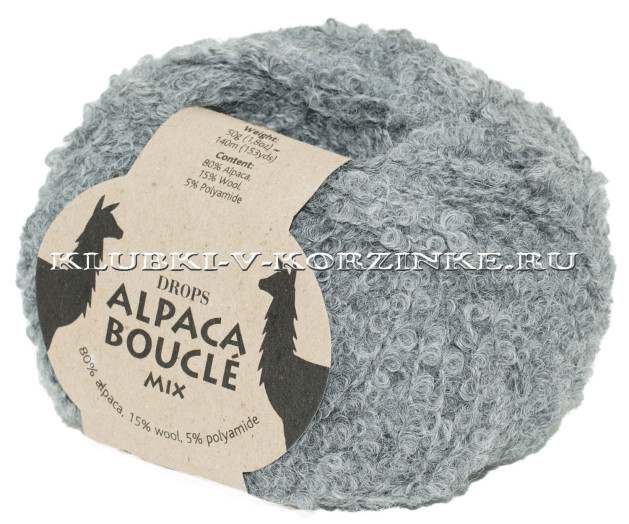 Пряжа Alpaca Boucle DROPS - (0517 - Серый)