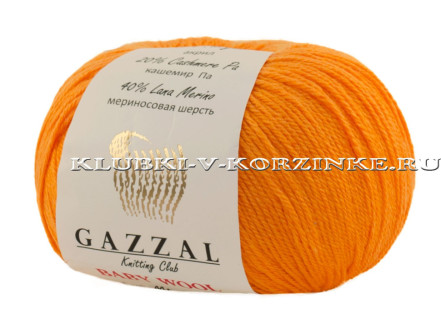 Пряжа GAZZAL (Газзал) "BABY WOOL" - (837- Желтооранжевый)