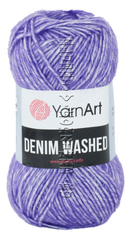 Пряжа YarnArt Denim Washed - (907 - Светлый чароит, белый)