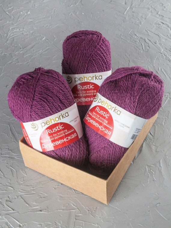 Пряжа Пехорка «Деревенская» - (191 - Ежевика)