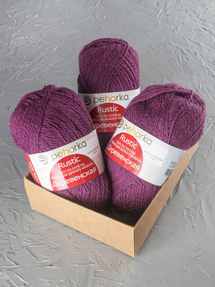 Пряжа Пехорка «Деревенская» - (191 - Ежевика)