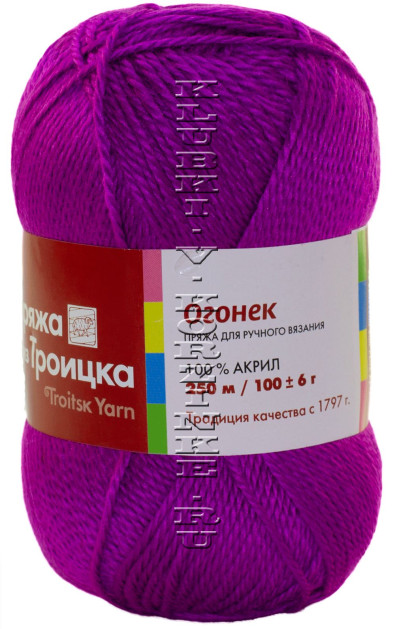 Пряжа Троицкая «Огонек» - (3880 - Фуксия)