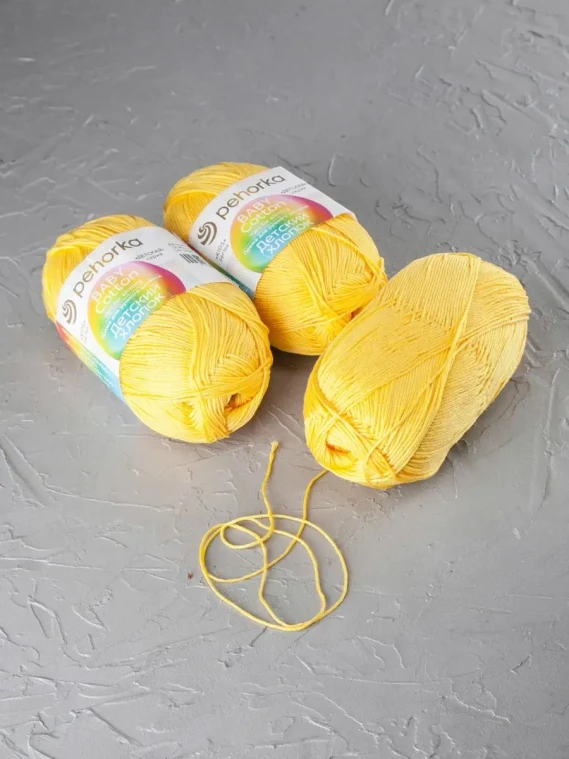 Пряжа Пехорка «Детский хлопок» - (12 - Желток)