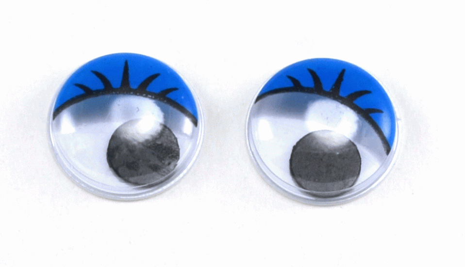 Глаза круглые с ресничками d 15 мм (MER-15 - синие)