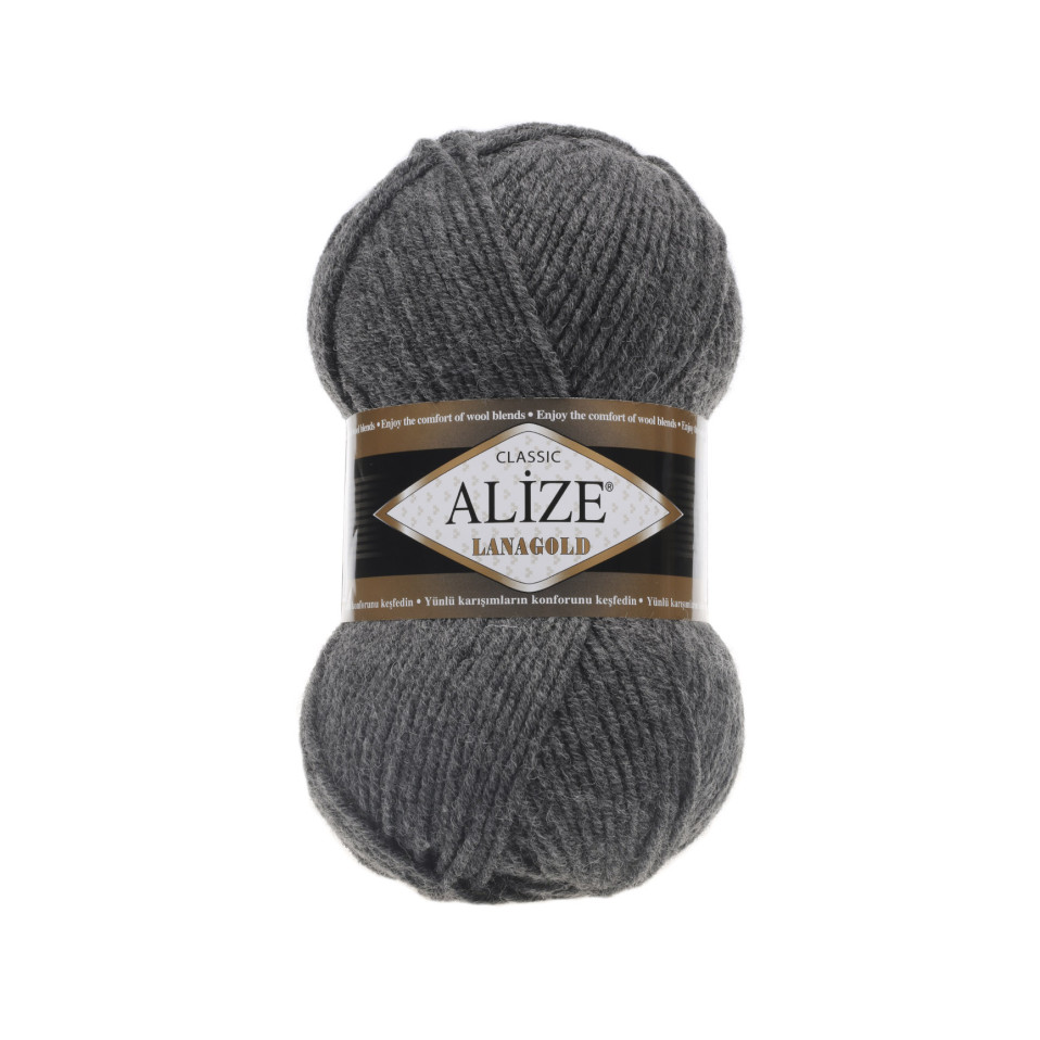 Пряжа «LANAGOLD Alize» - (182 - Средне-серый меланж)