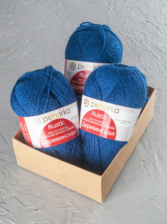 Пряжа Пехорка «Деревенская» - (255 - Джинсовый)