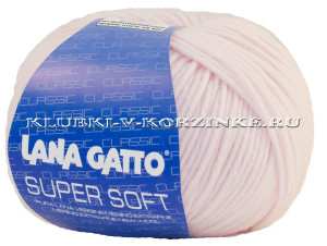 Пряжа Super Soft Lana Gatto - (13210 - Бледно-розовый) 50 г / 125 м100% мериносовая шерсть экстрафайн