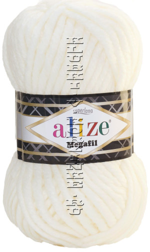 Пряжа Superlana Megafil Alize - (62 - Молочный) 100 г / 55 м25% шерсть, 75% акрил 